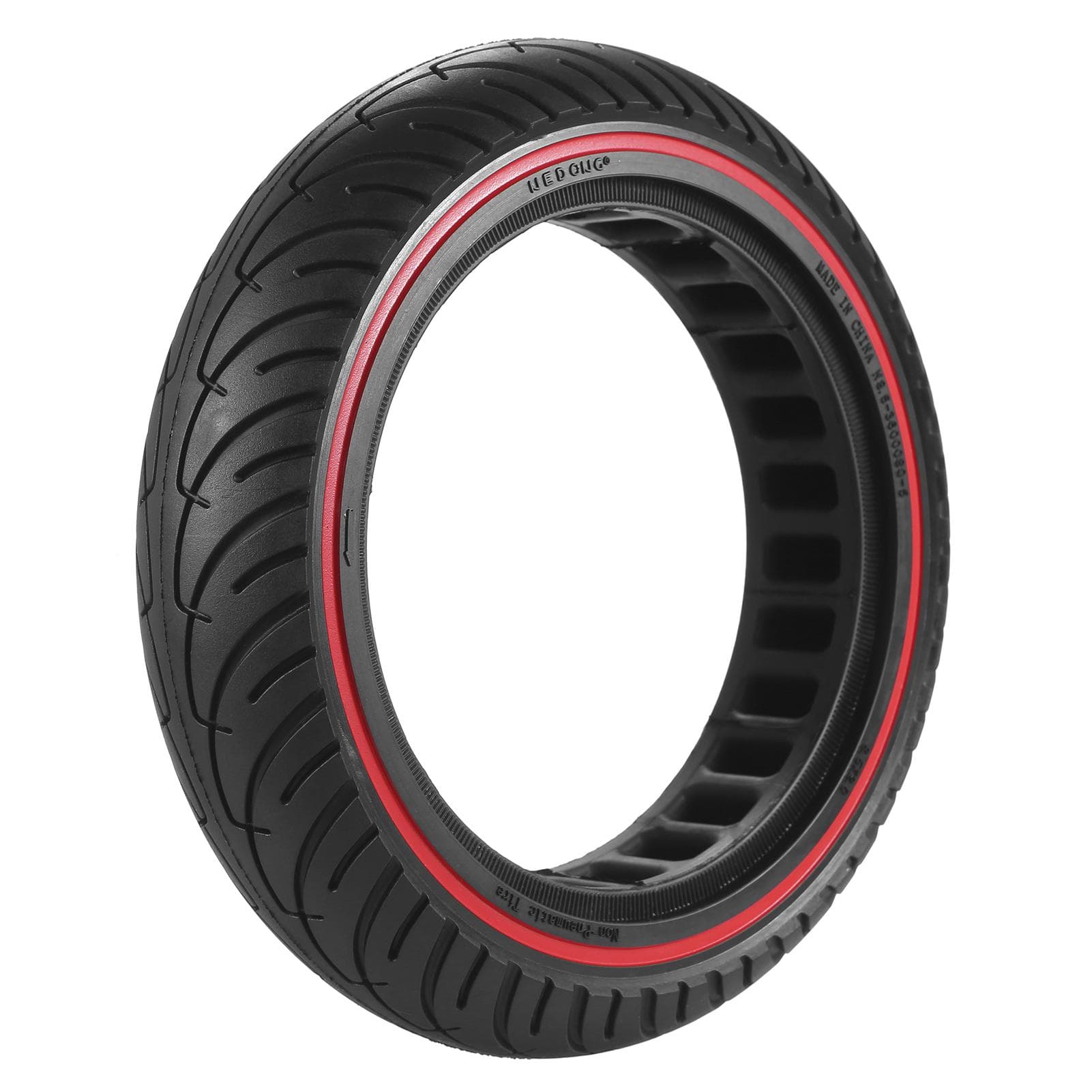 Electric Scooter Tire 8.5 inches Electric Scooter Tire Shock-absorbing Rubber Wheel Non-pneumatic Type 1 red