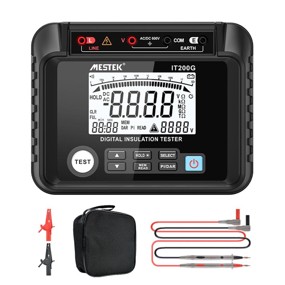 Insulation Resistance Tester Digital Meter Resistance Voltage Polarization Index DAR Measuring IT200G