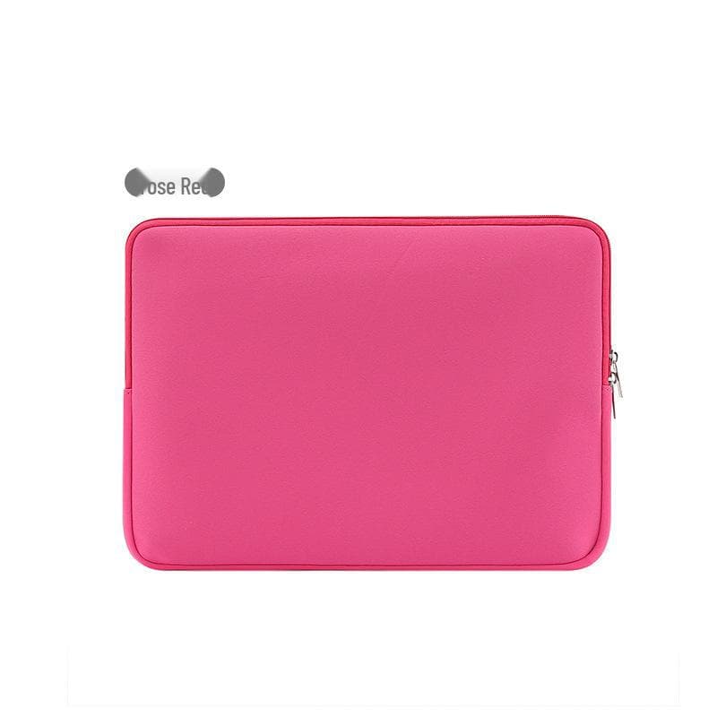 13  Neoprene Tablet & Laptop Sleeve, Anti-Collision, Zipper Closure 15.6" rose red