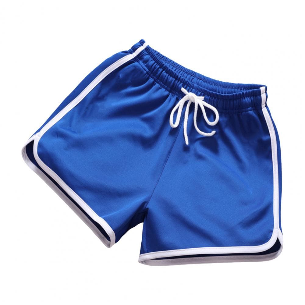 Men Summer Shorts Drawstring Elastic Waist Loose Solid Color Sport Pants Thin Above Knee Length Beach Trousers Daily Casual Jogg XXL blue