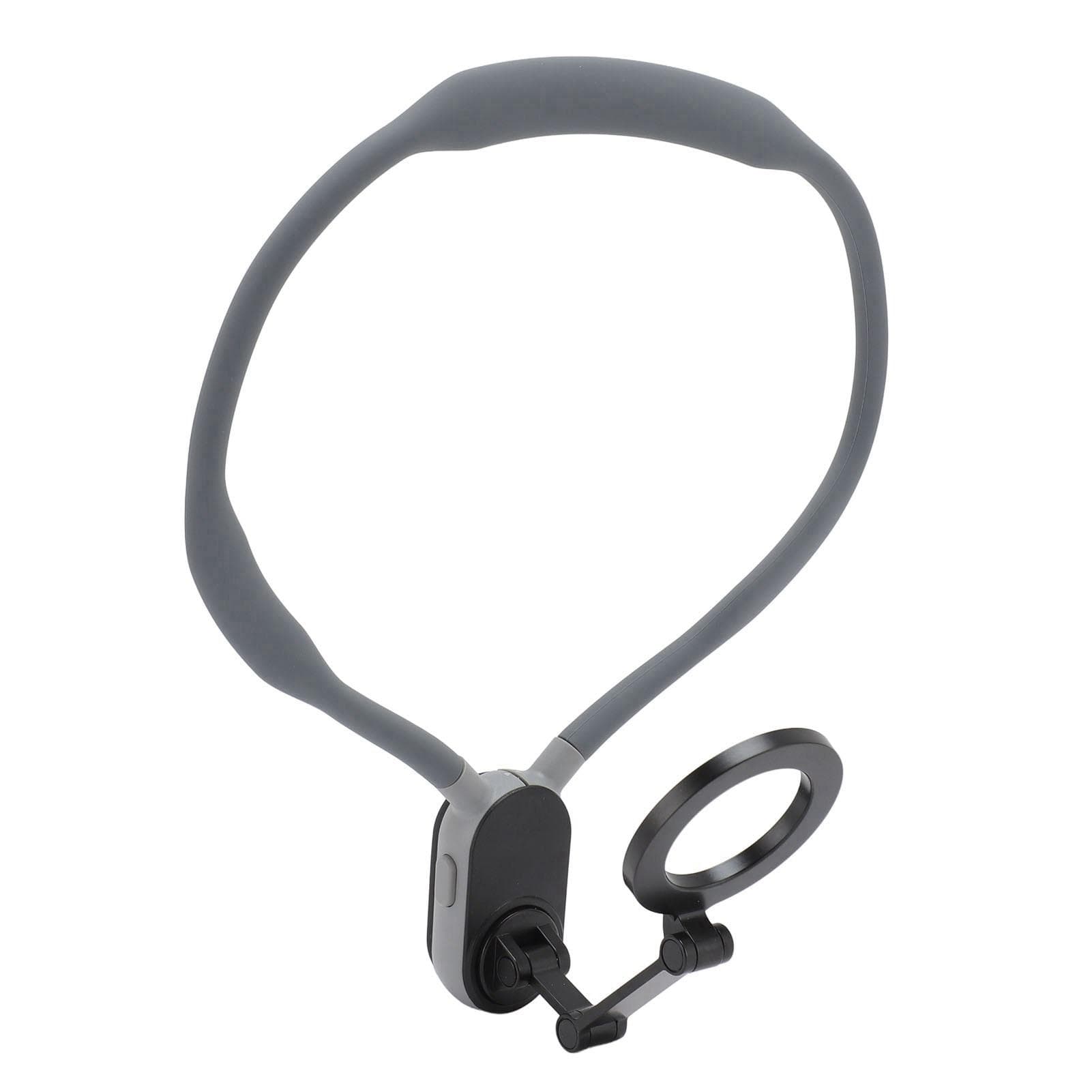 Magnetic Neck Mount for Phones Silicone Quick Release Neck Cell Phone Holder Chest Stand for IOS 15 gray