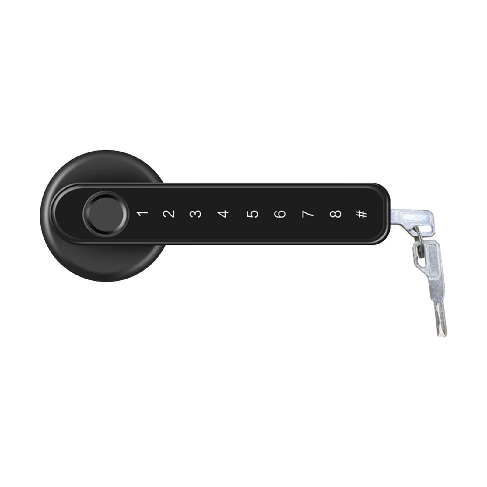 Fingerprint & Password Door Lock Smart Door Knob Gate Locks Left-Right Open Door Lever Lock Set black