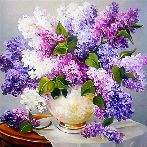 5D DIY Diamond Flower Arrangement Flower Vase Cross Stitch Diamond Embroidery Mosaic 50X50CM