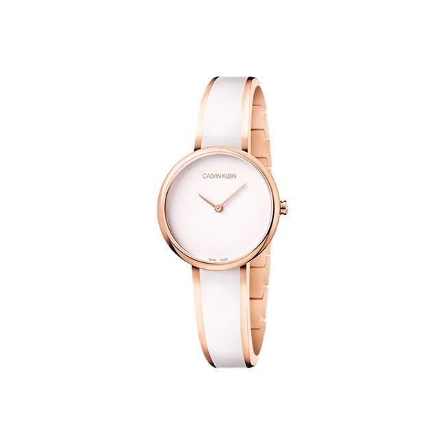 Calvin Klein Ck Quartz Watch Quartz Movement Stainless Steel Strap White Dial Fashion Women watches Silver K4E2N616 Regular Watch Box,White/Rose Gold