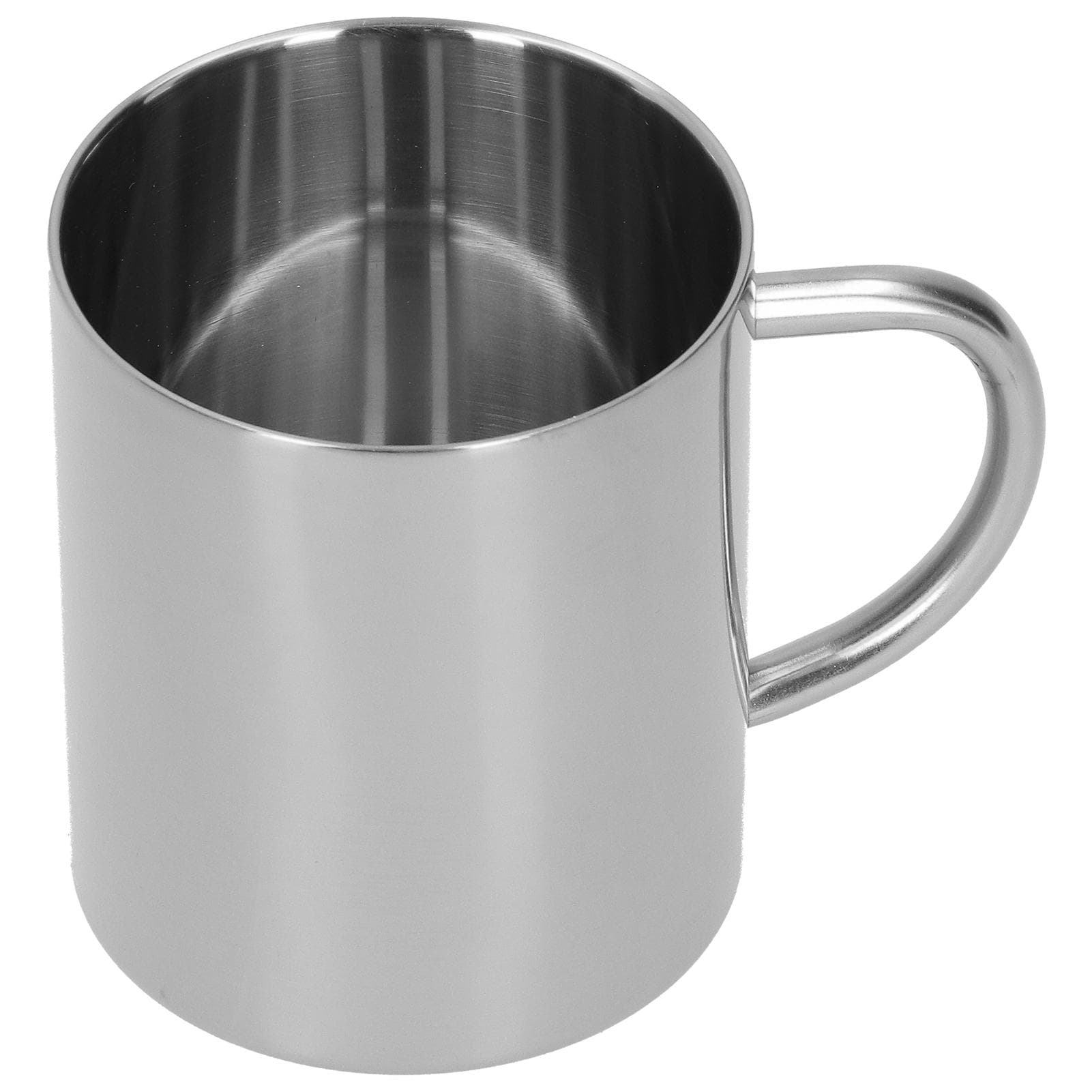 Mug Cup 304 Stainless Steel Double Layer Anti Scald Coffee Tea Water Cup with Handle 400ml(Silver ) silver