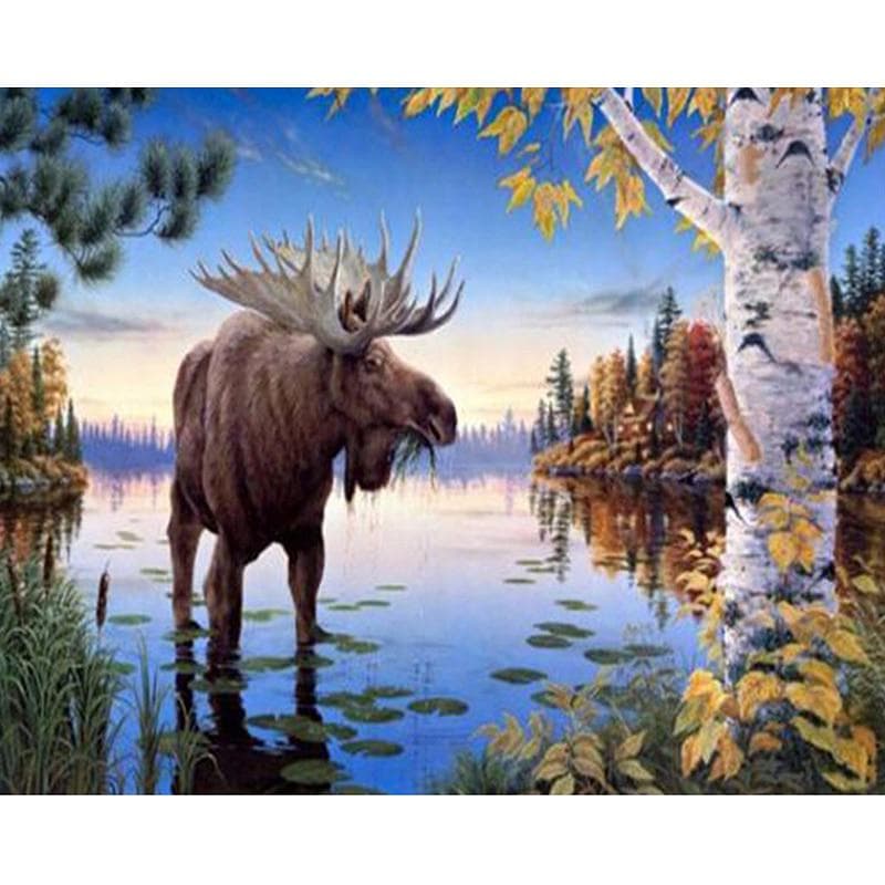 Embroidery Needlework Cross Stitch Full Rhinestones Diamond Painting Painting Christmas Rhinoceros 20X30CM