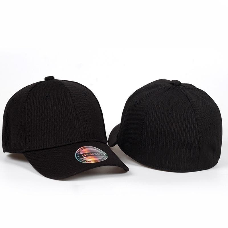 Black Baseball Cap Men Snapback Hats Caps Men Fitted Closed Full Cap Women  Male Trucker Hat black