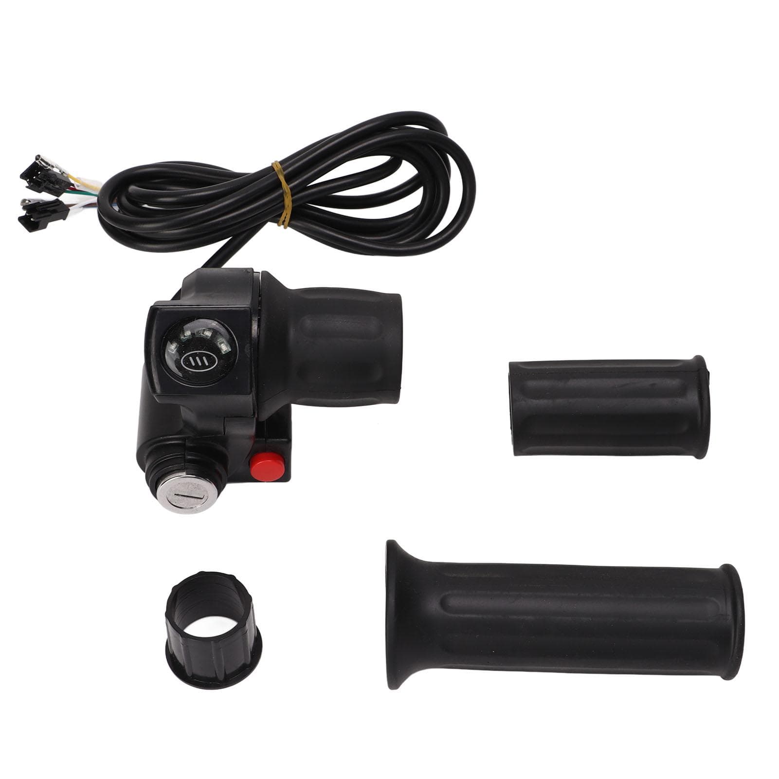 Electric Bike Throttle Grip 4 Lights Half Lock Speed Twist Throttle Grips with Keys for 48V