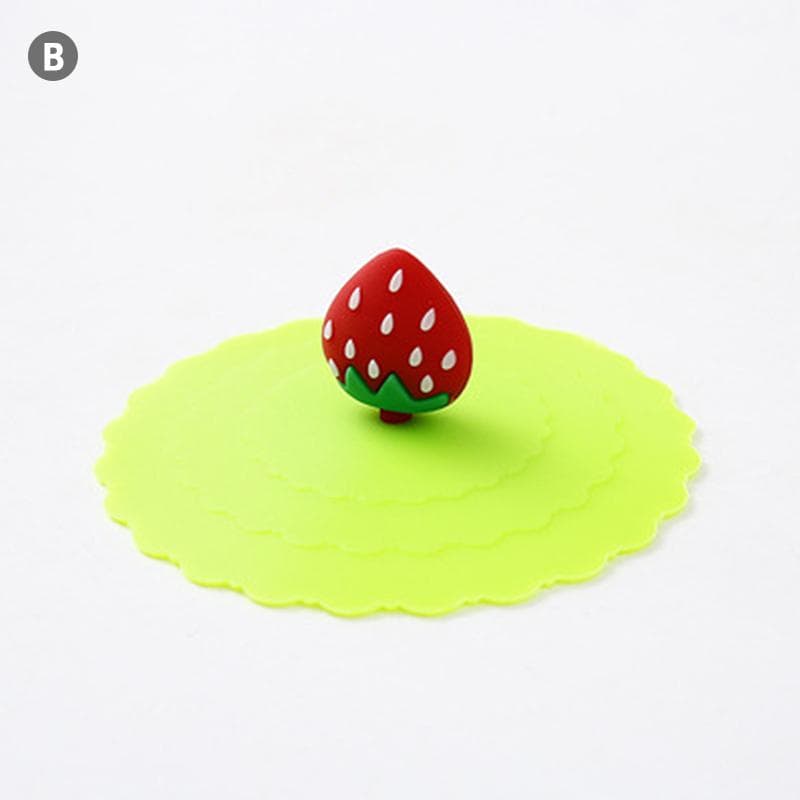 Cute Cartoon Silicone Cover Drinking Cup Lids Dustproof Glass Mugs Suction Cap
