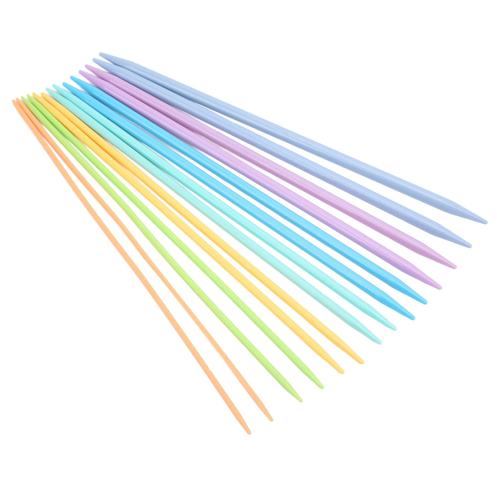 14pcs Double Pointed Needles Comfortable Ergonomic Design Plastic Material Different Colors Double