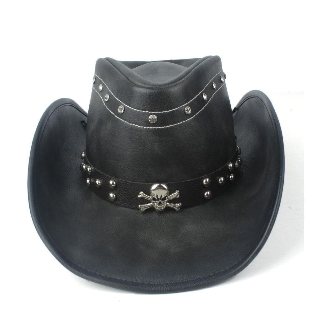 100% Leather Men Western Cowboy Hat For Gentleman Dad Jazz Sombrero Hombre Caps Size 58-59CM 36 Stlye black