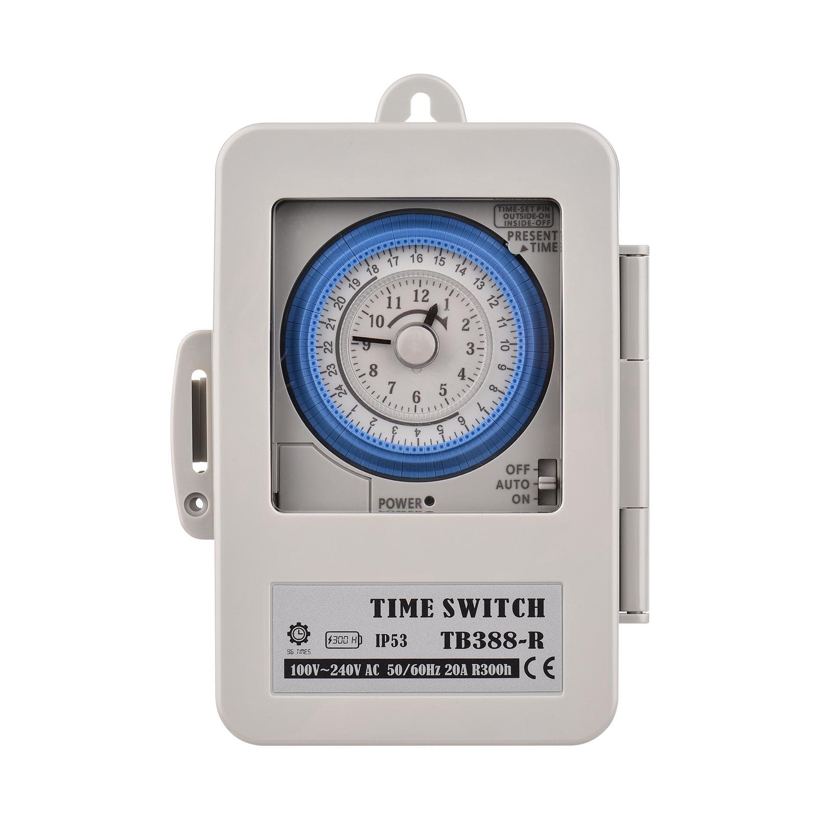 Mechanical 24 Hours Timer Switch IP53 Rating Programmable Electrical Timer Switch Box AC 100-240V AC100-240V
