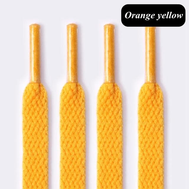 1Pair Flat Shoelaces 60-180cm for Sneakers 8mm Fabric Shoe Laces Color Shoe Lace Boot Laces for Shoes Classic Soft Shoestrings 180cm yellow orange