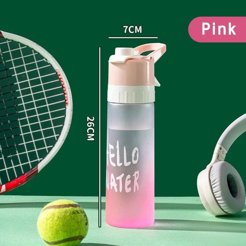 Spray Fog Water Bottle Large Capacity Male And Female Sports Food Grade Students Cool Down Portable Canteen Spray Cup 601-700ml pink