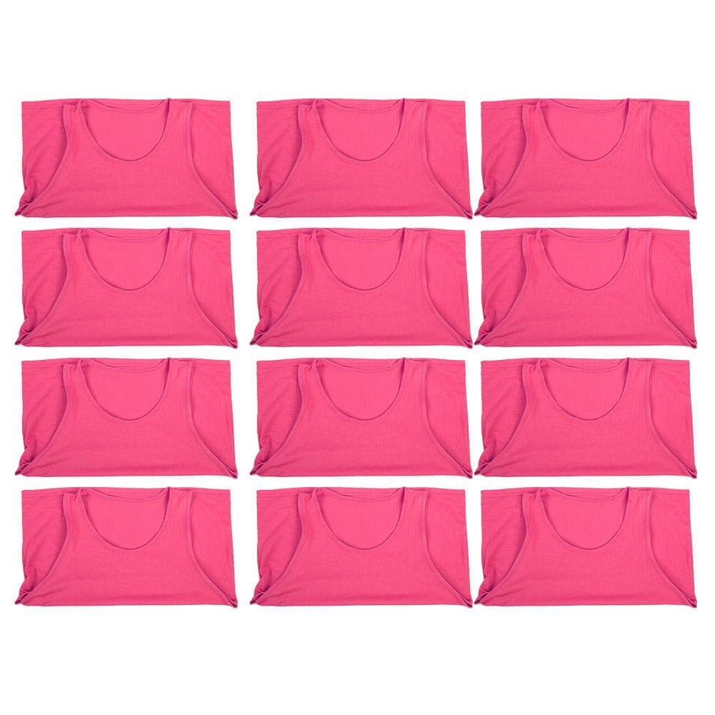 12Pcs Large Mesh Breathable Children Football Training Exercise Vest Rose Red Free Size