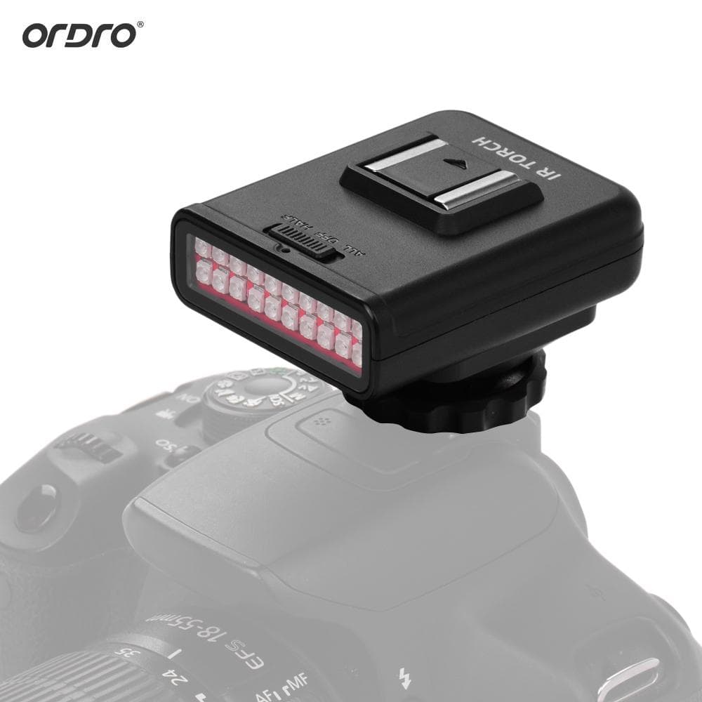 ORDRO LN-3 Studio IR LED Light USB Rechargeable Infrared Night Vision Infrared Illuminator for DSLR black