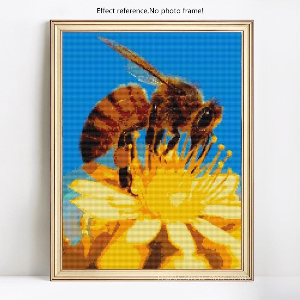 Diamond Mosaic Flower And bee 5D DIY Diamond Painting Embroidery Rhinestones 20X30CM