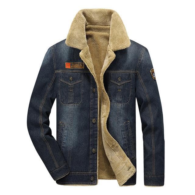 Winter Thick Fleece Lined Denim Jackets Fashion Mens Warm Outerwear XXL