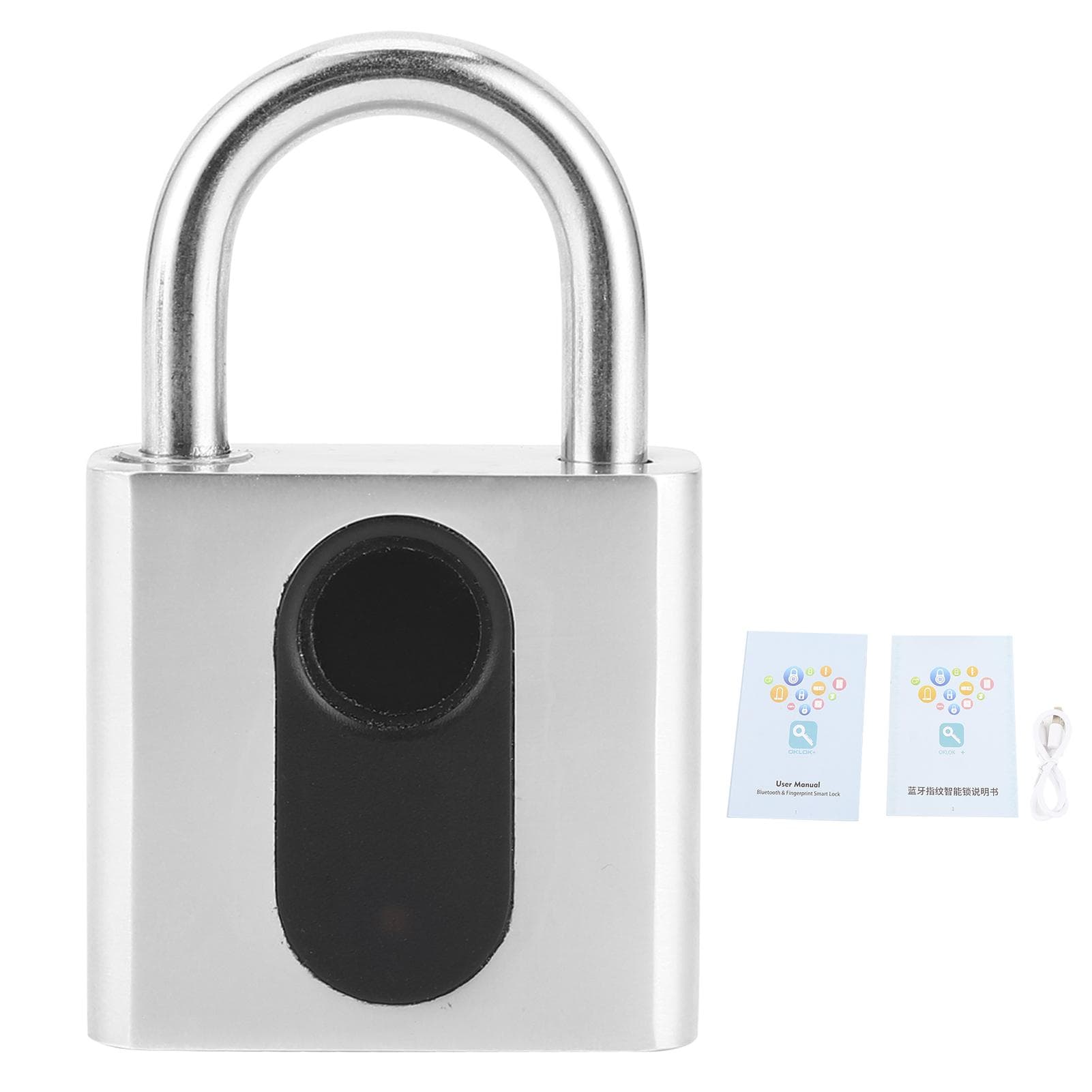 Smart Padlock Fingerprint Bluetooth APP Lock IP65 Waterproof AntiTheft for Fitness Cabinet