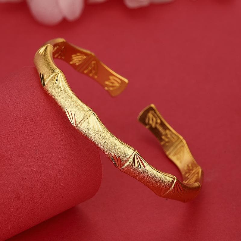 Dracaena Sanderiana Festival Bracelet Women's Ancient Craft Fashion Simple Solid Personality Fashion National Style Bracelet Adjustable size