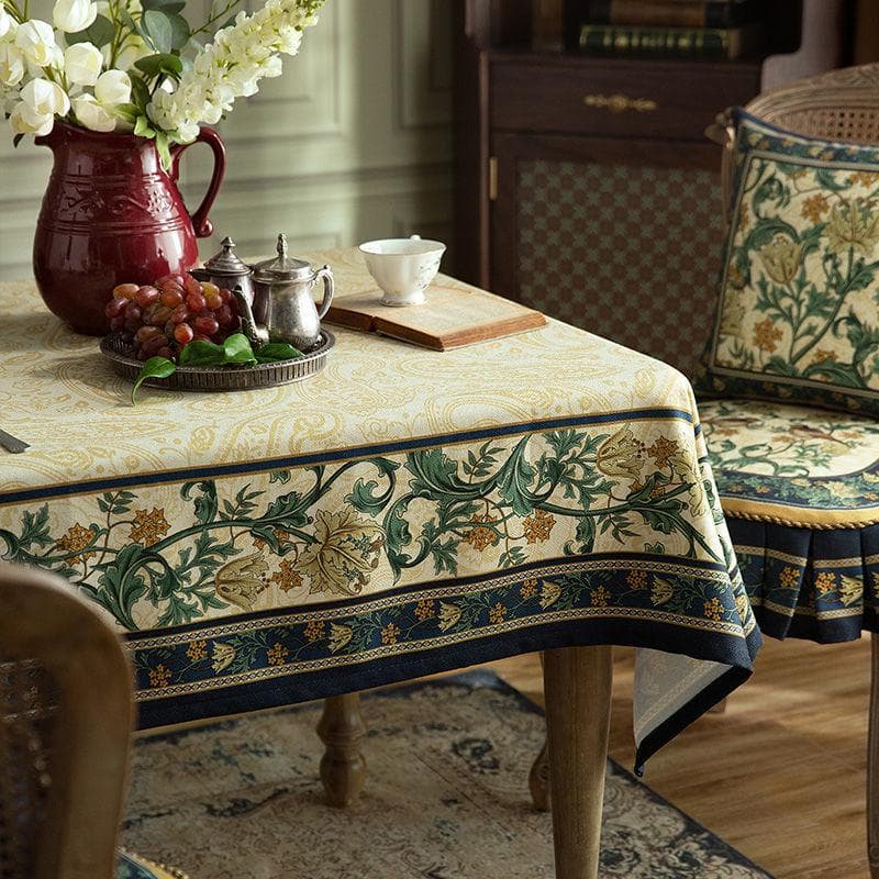 Plants hem Tablecloths Green Cotton Linen Table Cloth Coffee Table High-quality Wedding Waterproof Rectangular Table Cover 60x60cm 1pcs
