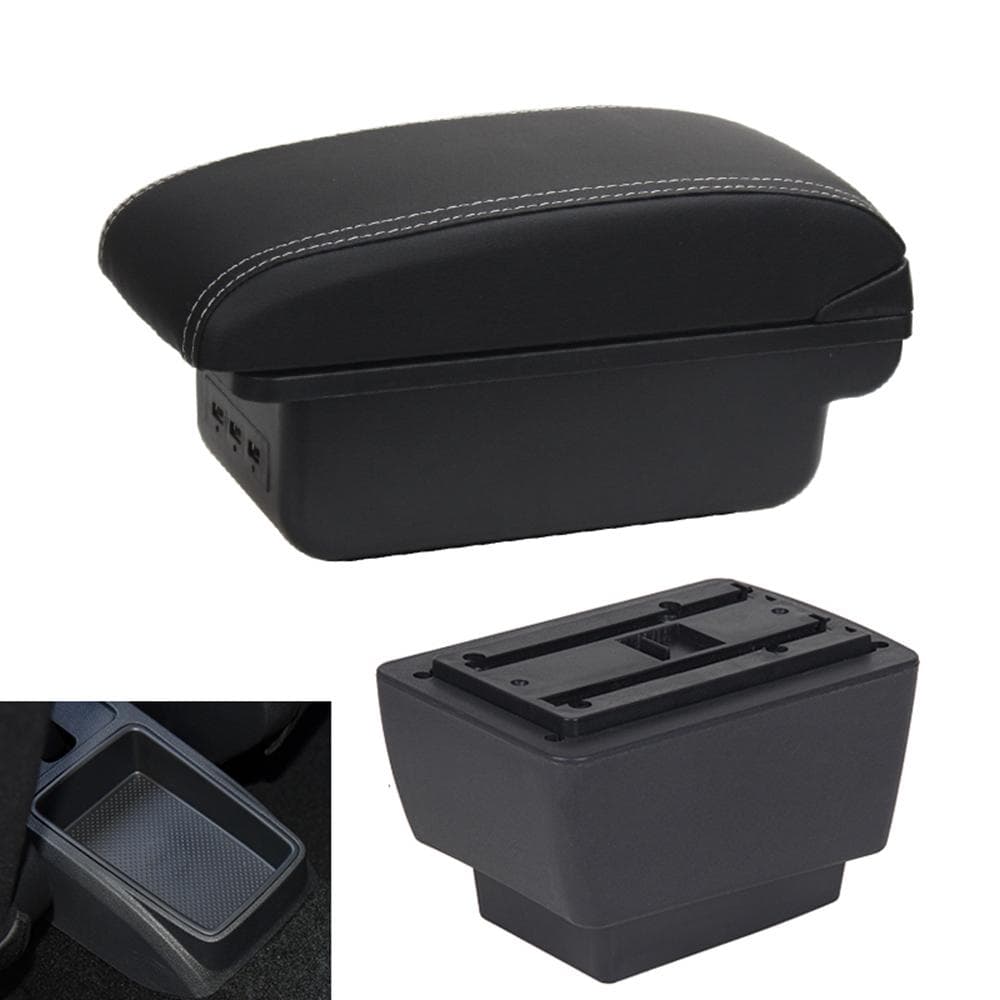 For Skoda Fabia 3 Armrest For Skoda Fabia III Car Armrest Box Retrofit Parts Storage Box Accessorie 2015-2020 black/white