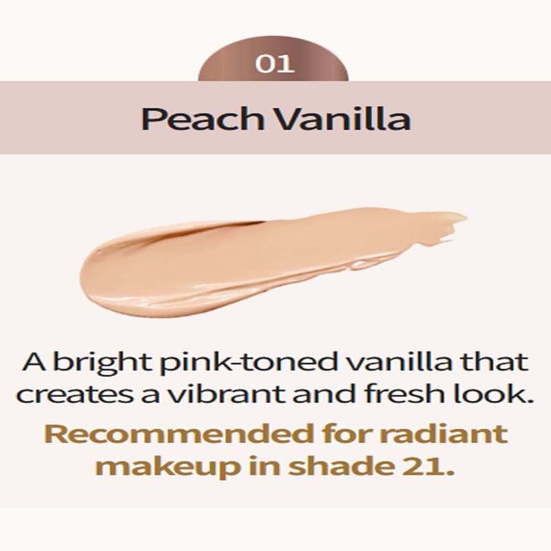 ATOMY Adelica The New Gold Collagen Ampoule Cushion 14g x 2EA BB Cushion Peach Vanilla