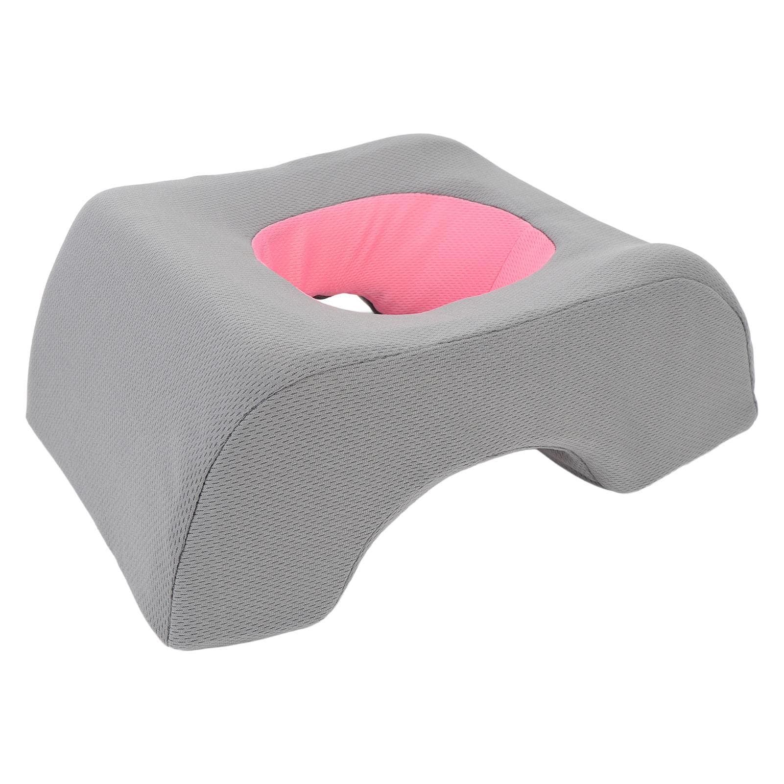 Face Down Pillow Soft Ergonomic Hollow Headrest Face Cushion for Salon Massage Beauty Bed Gray Pink