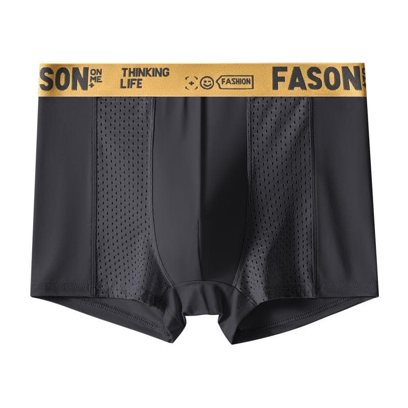 Men's Antibacterial Quick-Dry Ice Silk Boxer Briefs - Summer Breathable Underwear L