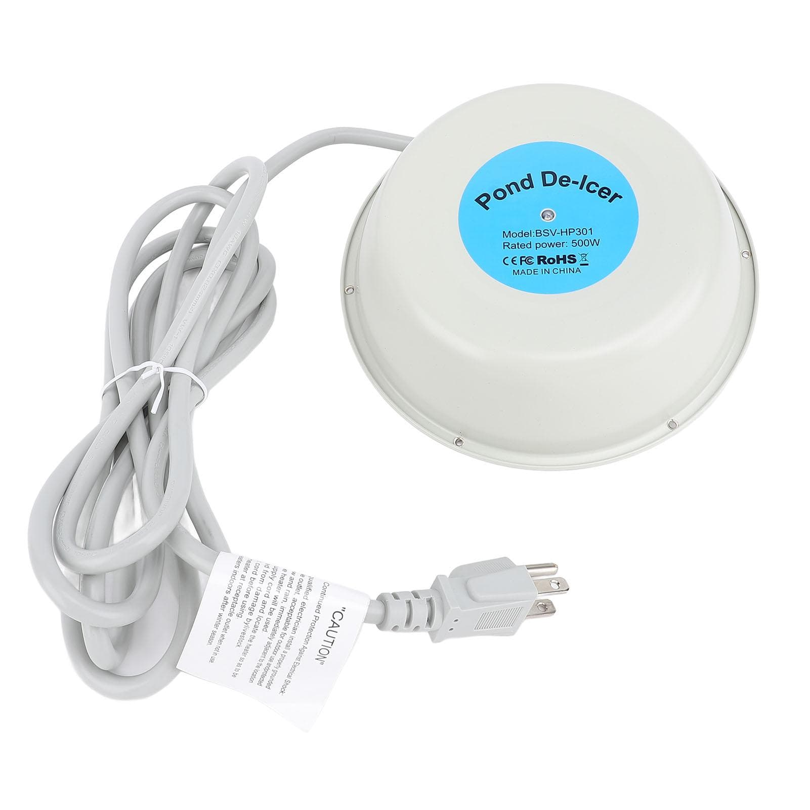 Birdbath Heater Winter Outdoor Bird Bath with Thermostat Floating Pond De Icer 500W Integral Cast US Plug 110V