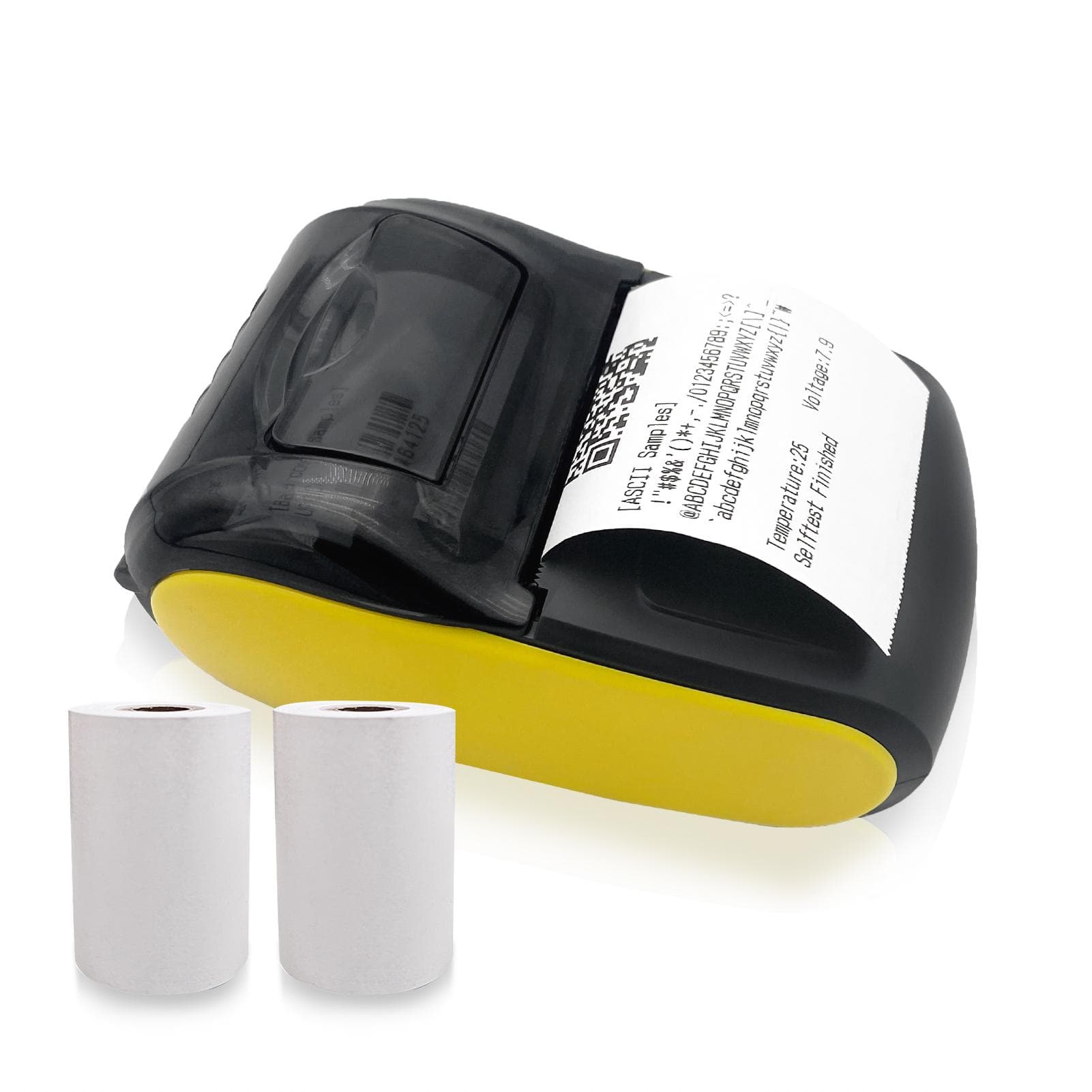 Bisofice Portable Mini Thermal Printer 2 inch Wireless USB Receipt Bill Ticket Printer with 2 Rolls yellow