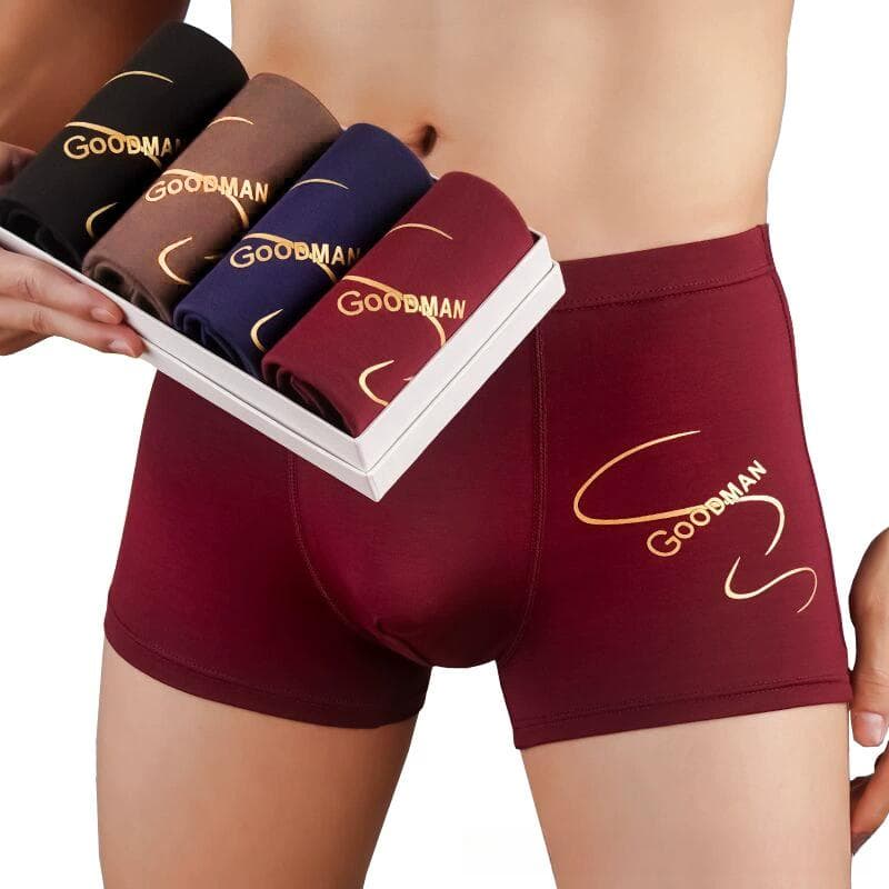 Men's Underwear 4pcs/Lot Large Size Flat Corner Pants Square Corner Pants Comfortable and Elastic for Young Men 4XL