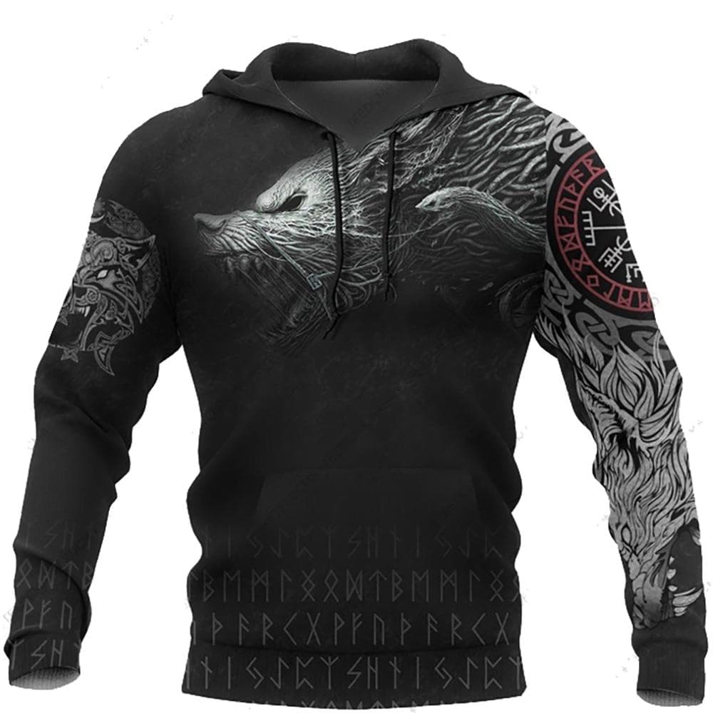 Black & White Tattoo Dragon 3D Printed Men's Hoodies Sweatshirts Unisex Streetwear Pullover Casual Loose Jacket Tracksuits 4XL L