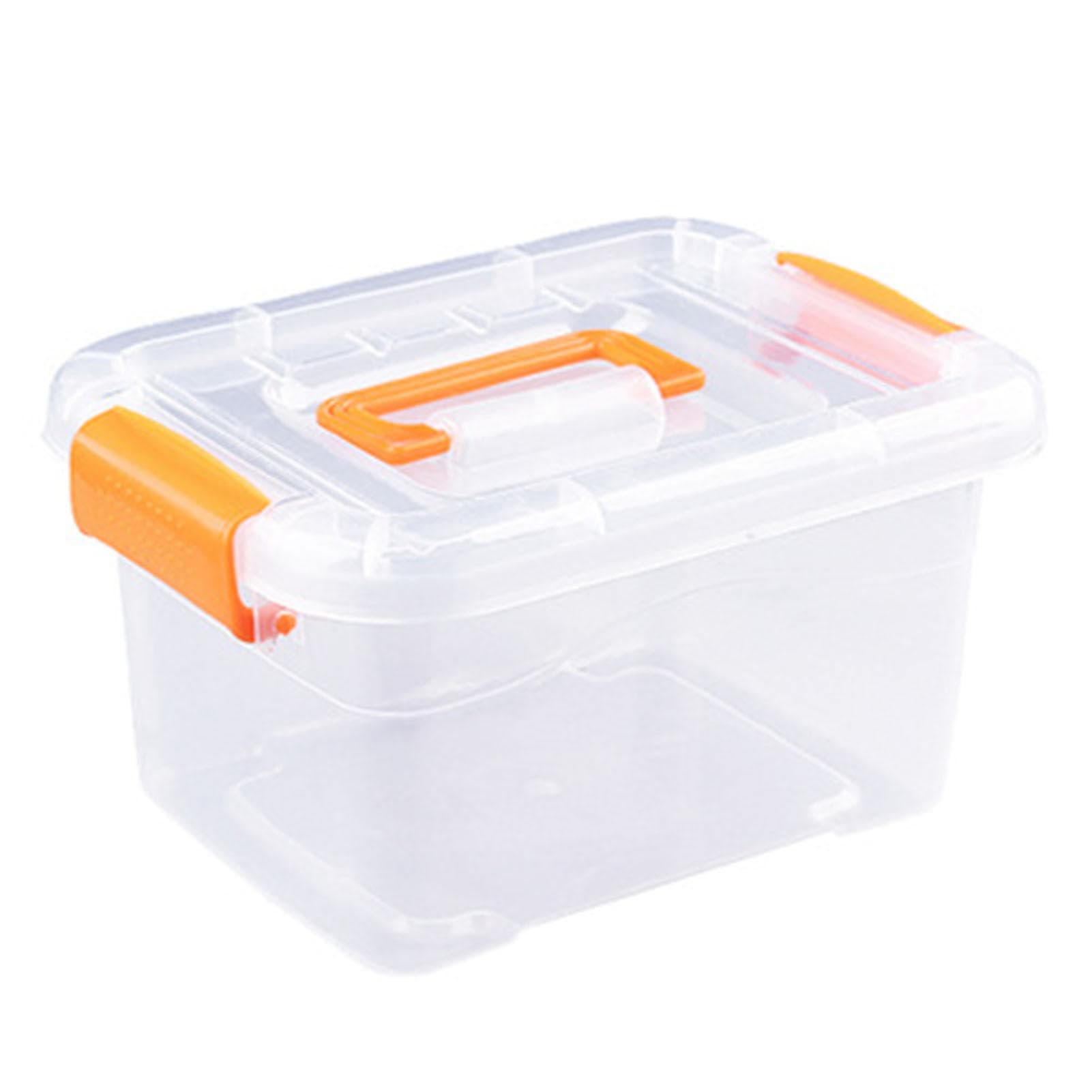 Plastic Storage Bin with Latching Buckles Portable Handle Heavy Duty Clear Storage Latch Container Small