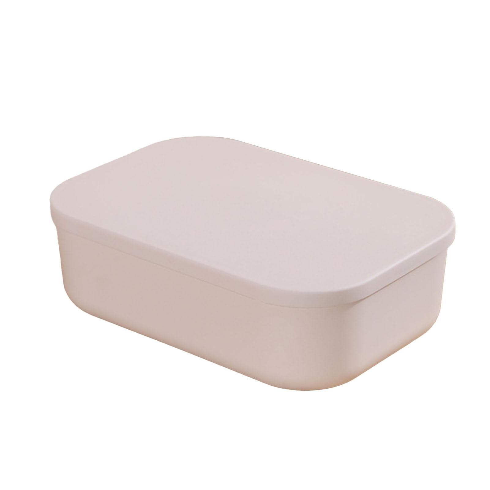 Desk Organizer Plastic Desktop Storage Box Container with Lid Dustproof Stackable Cosmetic Storage