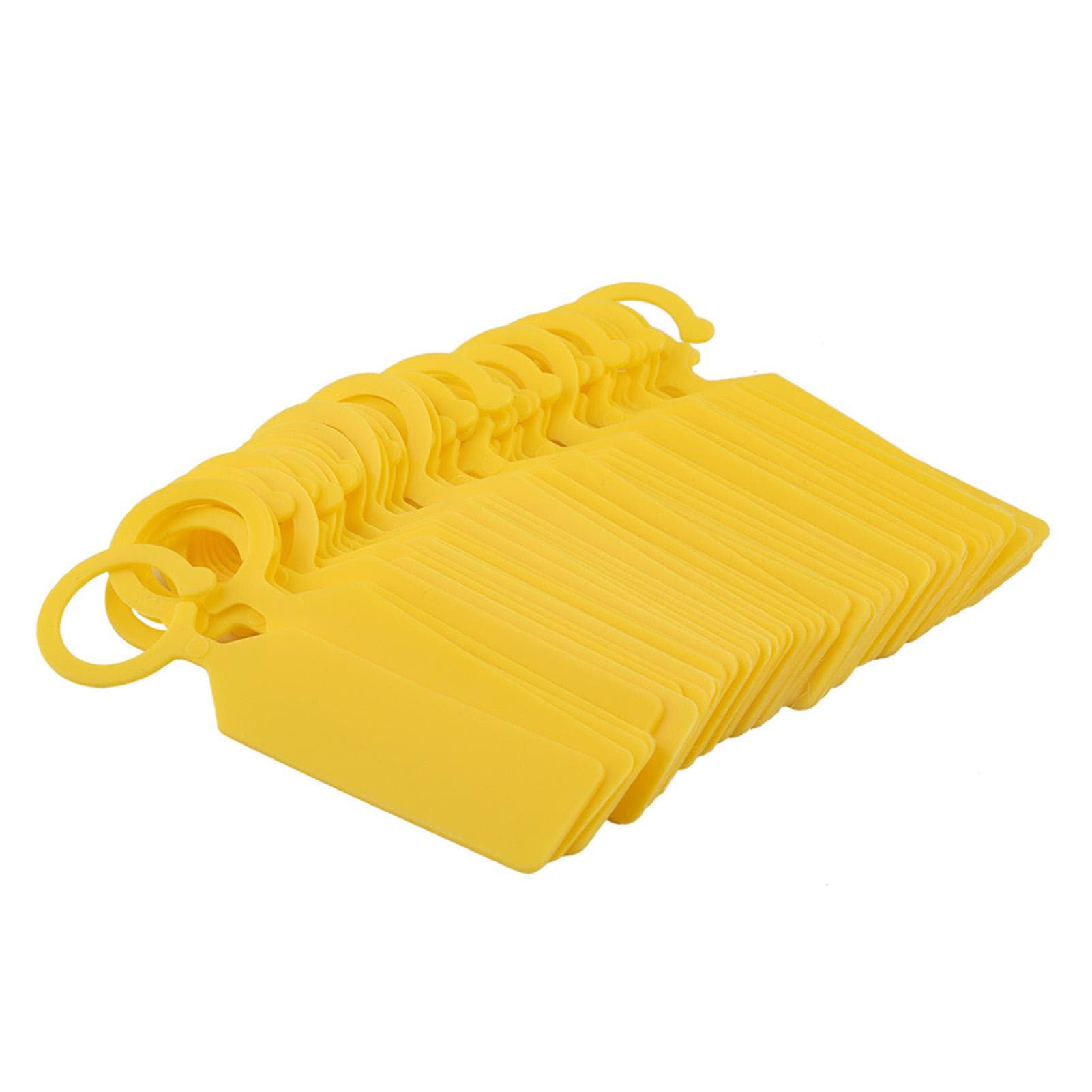 100 PCS Plastic Hanging Labels for Plant Tree Nursery Tags Garden Decor Green Yellow