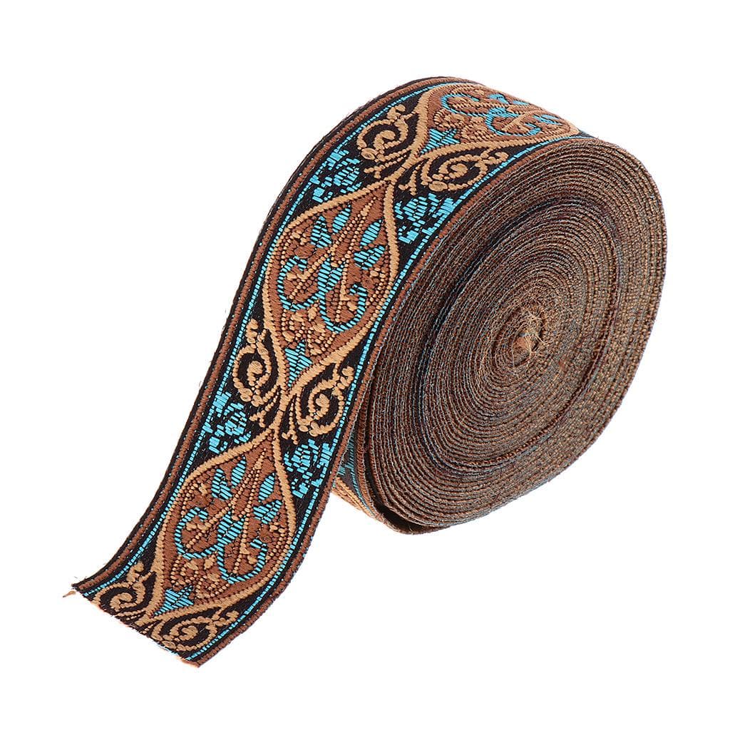 5 Meters Jacquard Trim Sew Ribbon Fabric Ribbons for Sewing Crafts 3cm 3cm blue