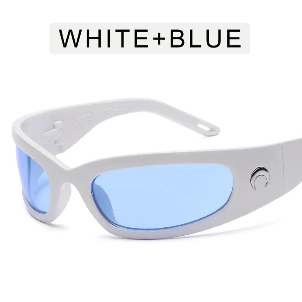 Ins Spicy Girl Fashion Sunglasses Futuristic Hip-hop Thousand Crescent UV Resistant Glasses Stylish Trendy As Picture