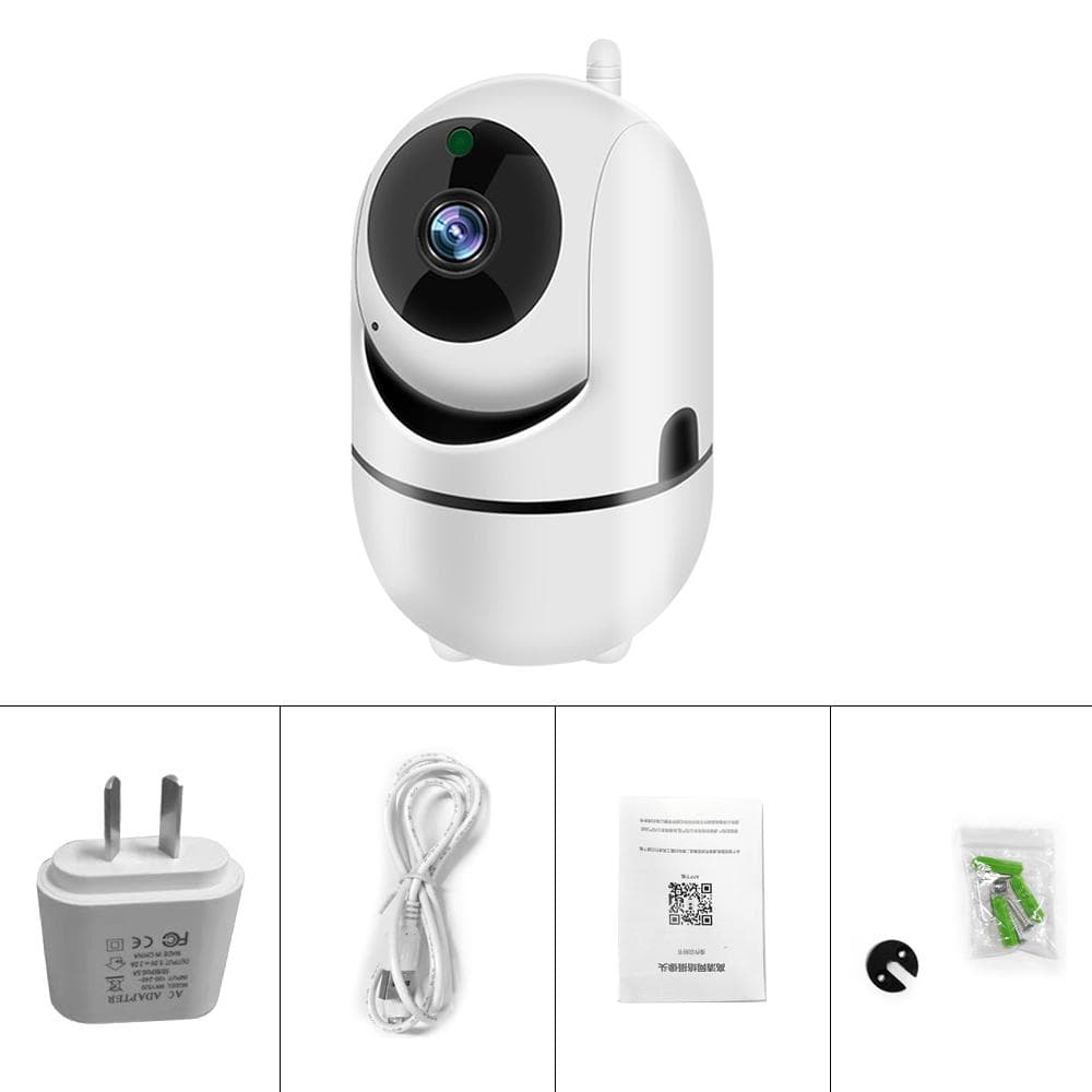 New 360° WI-FI Camera Wireless HD 1080P HD IP Home Security Camera Two-Channel Audio Night Vision CCTV Camera US Plug white