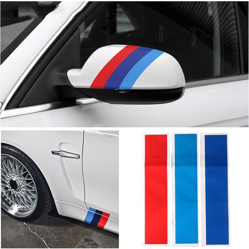 3PCs Kidney Grille Sticker 25x5cm Sport Stripe 3 Colors for BMW M3 M5 M6 E46