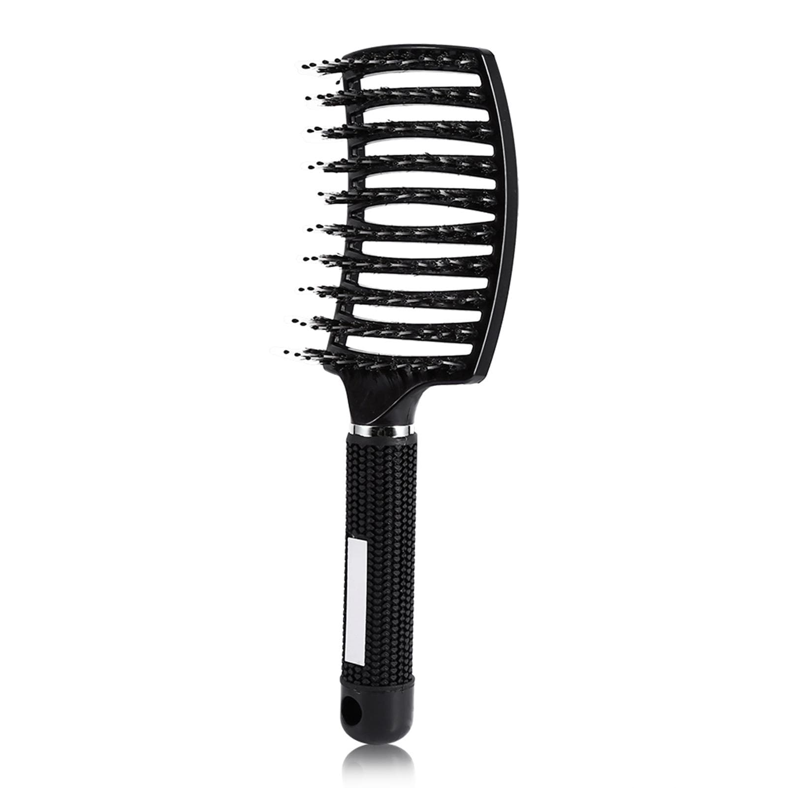 Salon Massage Bristle Comb Hair Loss Health Care Anti Static Wet Curly Detangle Brush(Black)