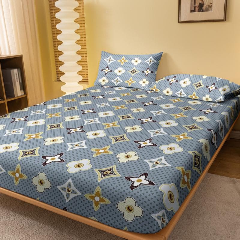 1 Simple Modern Geometry  Printed Matte Fitted Sheet, Bedroom Printed Bed Cover, Bedding (Excluding Pillowcases) 71x132cm