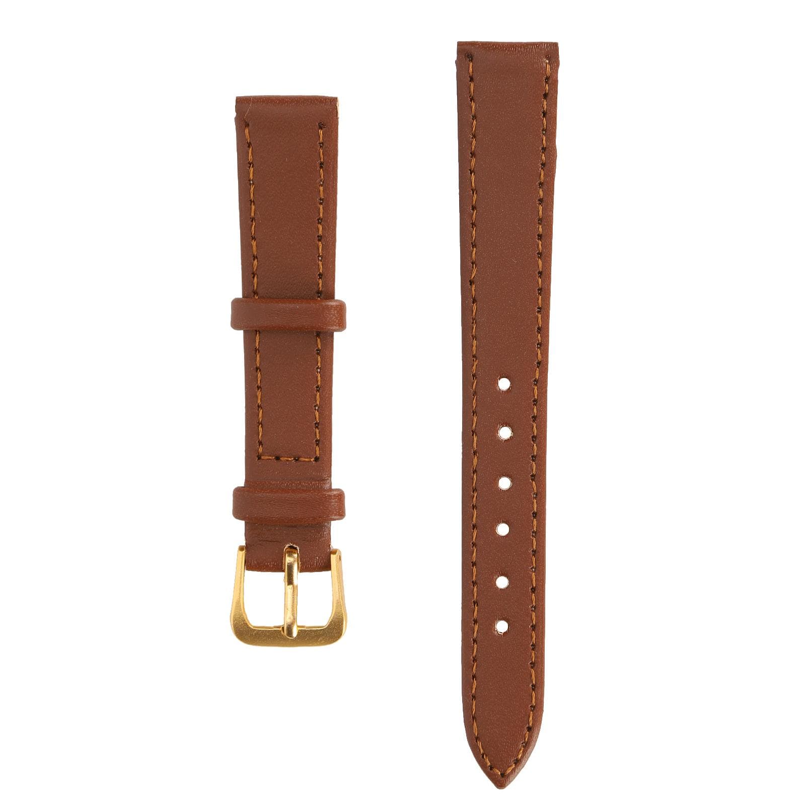 Unisex Universal Pin Buckle Watch Band PU Leather Replacement Watch Strap Accessory Brown22mm /