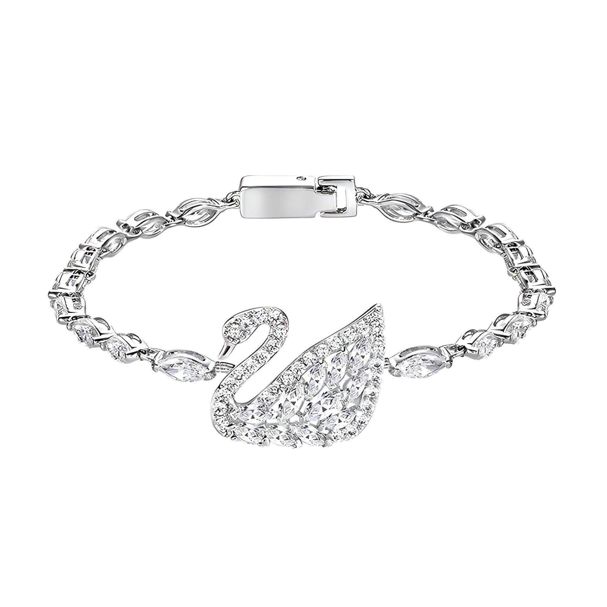 Swarovski Micro-Paved Eye Crystal Swan Bracelet Women bracelets Silver 5200942 Silver,F