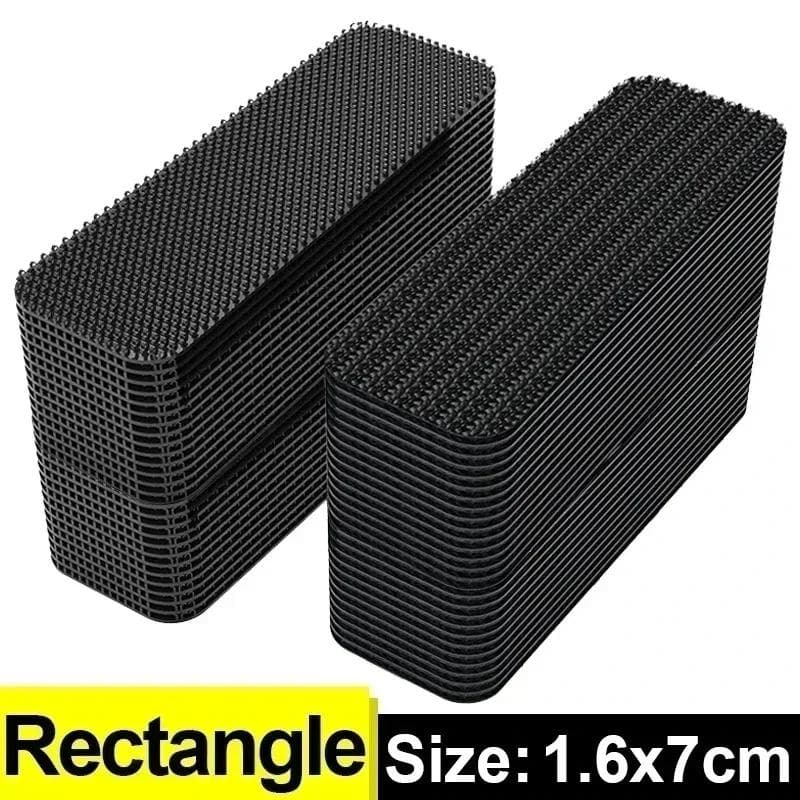 50PCS Self Adhesive Carpet Pads Fixing Stickers Double Faced Fixed Patches for Home Floor Mats Anti Skid Grip Tape Sticker Rectangular 16*70mm-10pcs