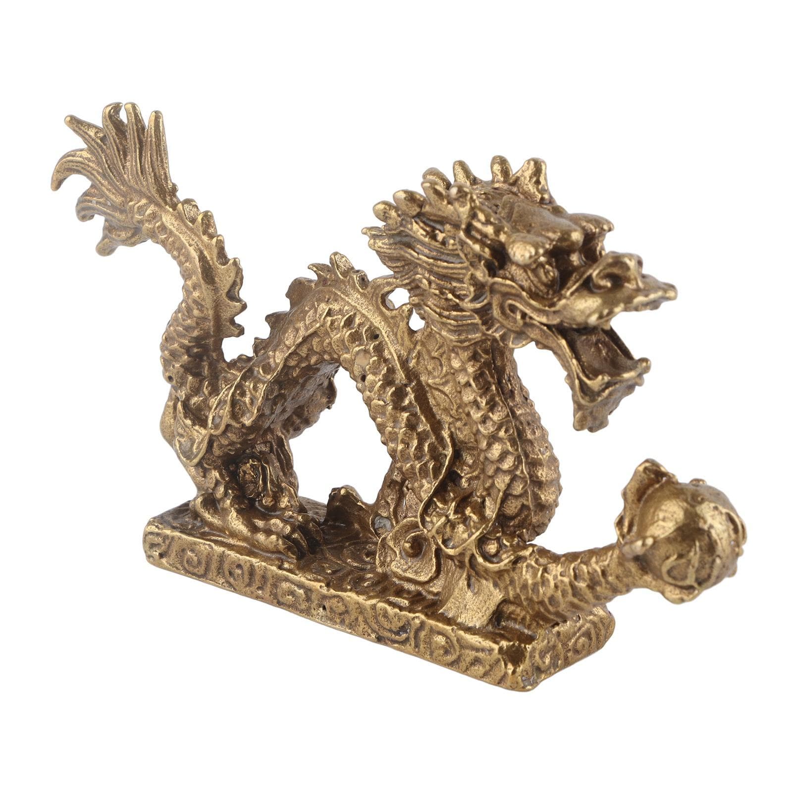 Brass Good Luck Dragon Ornaments Craft Home Office Desktop Decorations Collection Gift