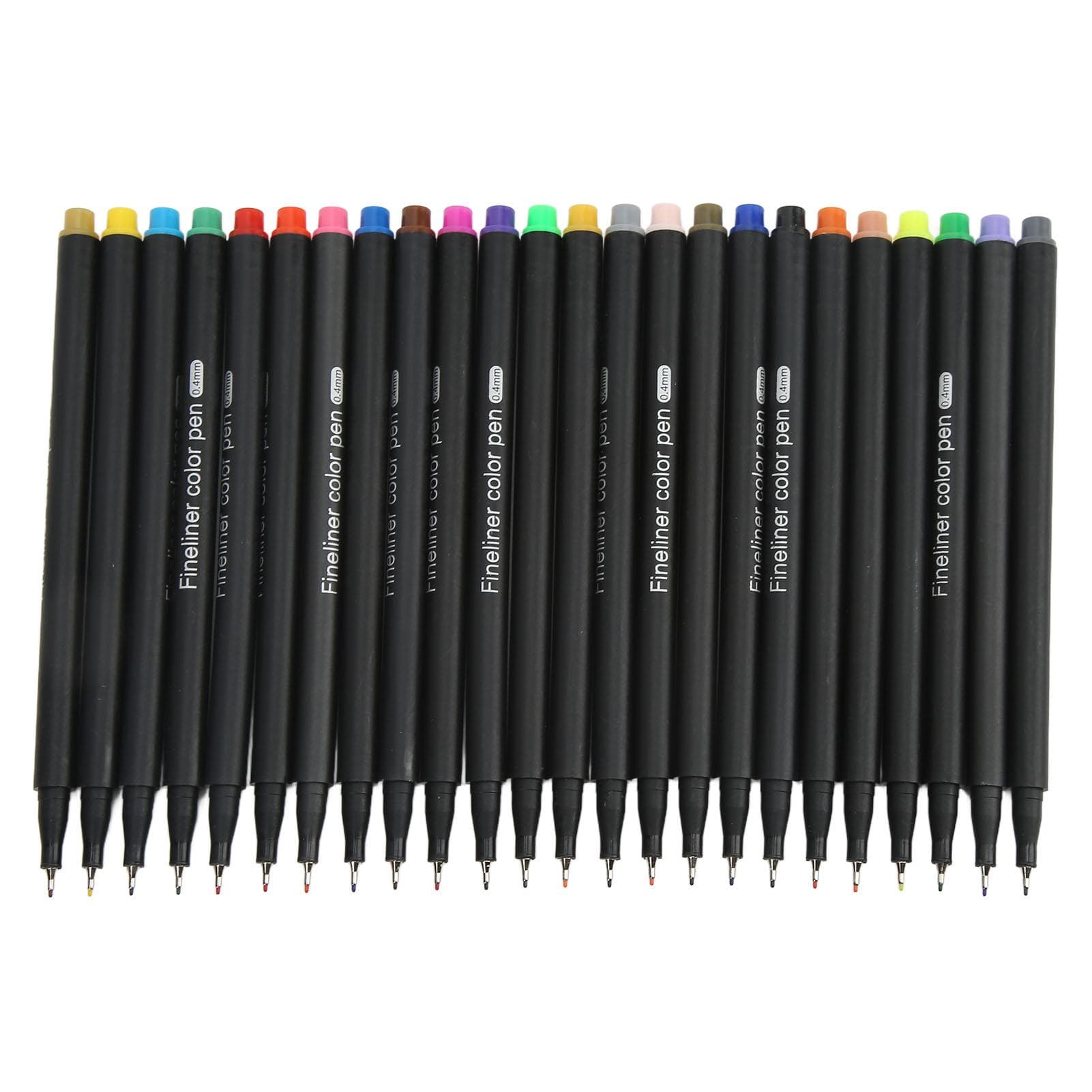 24 Fineliner Color Pens Set 0.4mm Thin Tip 24 Colors Watercolor Design Micro Line Pens Precise