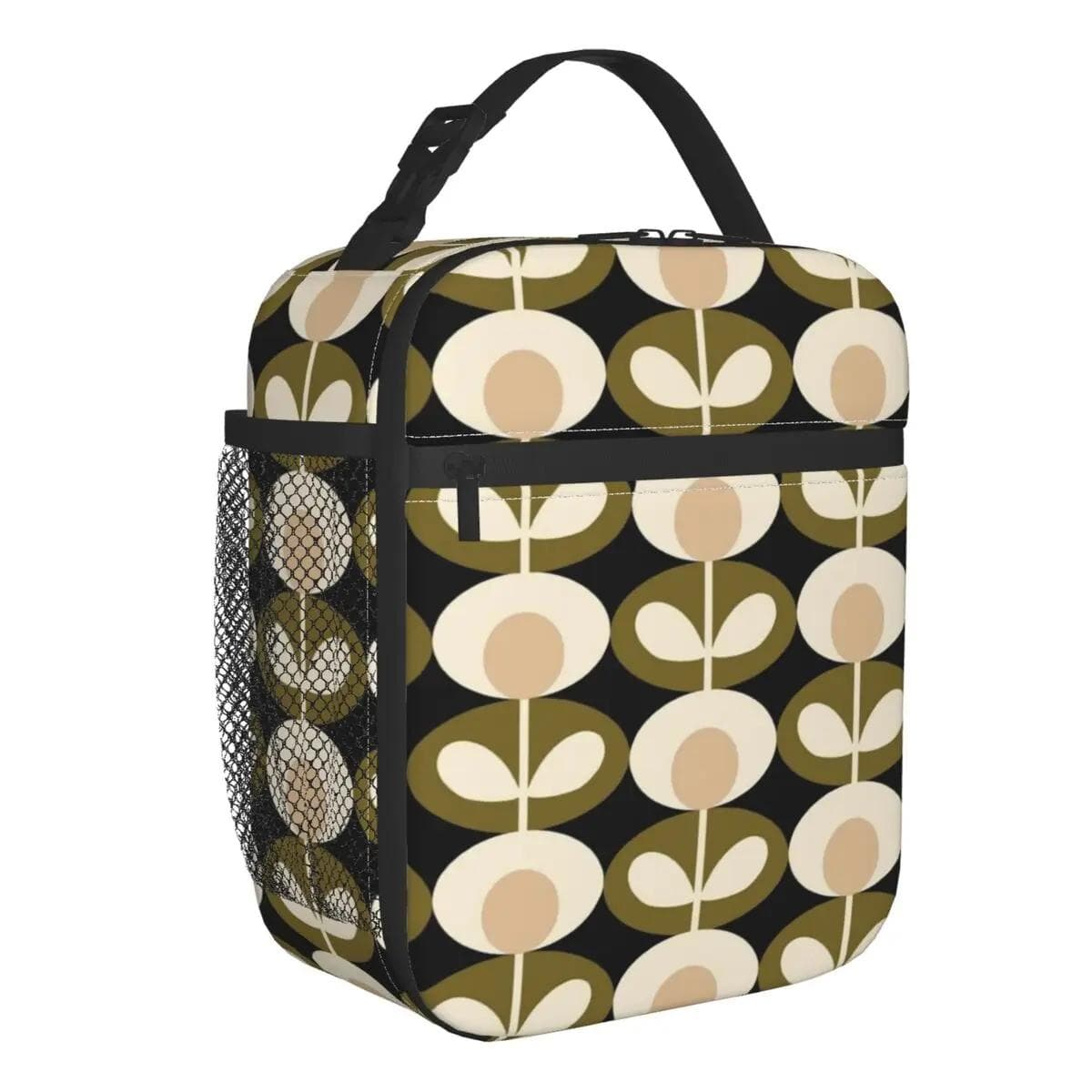 Orla Kiely Stem And Bird Insulated Lunch Bags Camping Travel Scandinavian Style Portable Cooler Thermal Bento Box Women Children 26x21x11CM gold