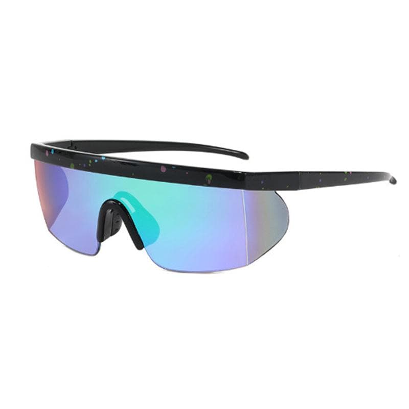 Hit Large-area Outdoor Sports Sunglasses with Multi-color Silicone Nose Pad Real Film UV Protection 19103