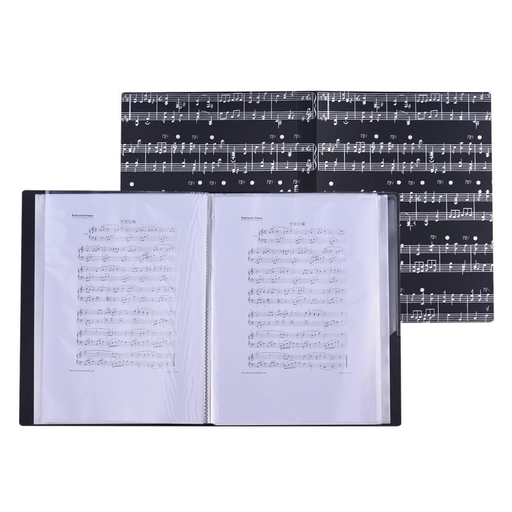 Music Sheet Score File Paper Documents Storage Folder Holder Plastic A4 Size 40 Package Pockets black